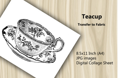 Transfer to Fabric Sheet - Teacup