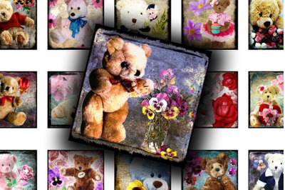 Digital Collage Sheet - Teddy Bear