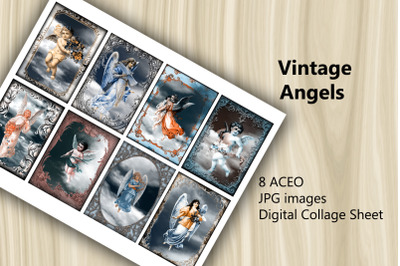 ACEO Digital Collage Sheet - Vintage Angels