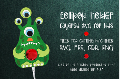 Four-Eyed Monster Lollipop Holder Template