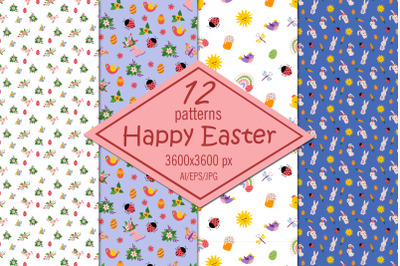 Happy Easter - digital paper/seamless patterns