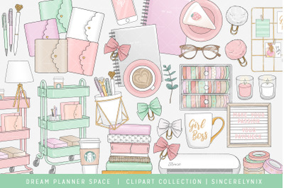 Dream Planner Clipart, Fashion Clipart, Office Clipart,