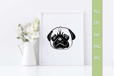 Cute SVG Pug Dog File