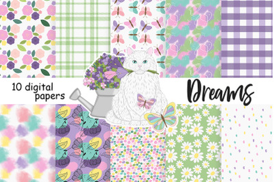 Spring Flowers Digital Paper | Garden Repeating Pattern