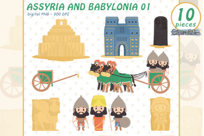 Cute ASSYRIA and BABYLONIA clipart, Ancient civilization