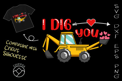 I Dig you Construction Truck Valentine