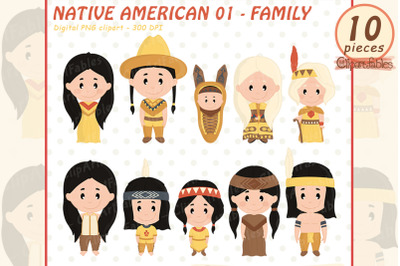NATIVE AMERICAN FAMILY clipart