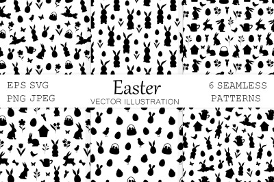 Easter silhoette pattern. Easter Bunny silhouette pattern