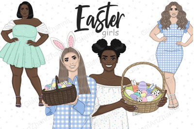 Easter Bright Girls Clipart