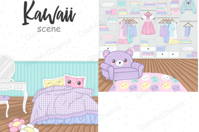 Kawaii Room Illustration | Cute Interior