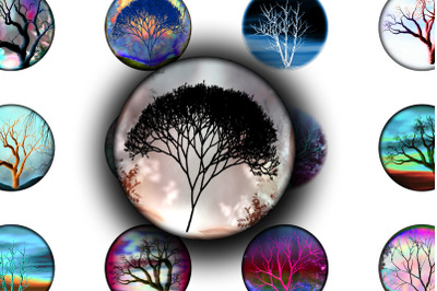 Digital Collage Sheet - Fantasy Trees