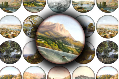 Digital Collage Sheet - Vintage Landscapes