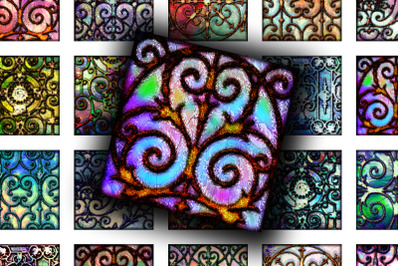 Digital Collage Sheet - Stained-Glass