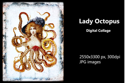 Lady Octopus - Surreal Digital Collage