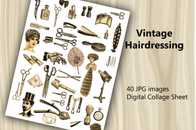 Digital Scrapbooking Kit - Vintage Hairdressing