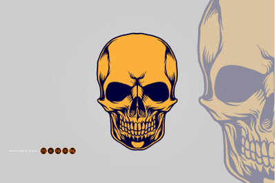 Skull Head Simple  Illustrations