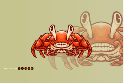 Smiling Crab mascot cartoon style