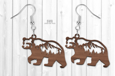 Bear Earring SVG Laser Cut Files For Glowforge, Muse, CNC Machines
