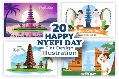 20 Happy Nyepi Day or Bali&#039;s Silence Illustration