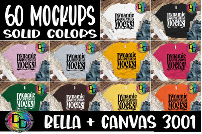 Mega Bella Canvas Mockup Bundle _ Solid Colors