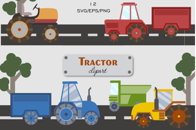 Tractor clipart, Tractor SVG, Farm clipart, Farm tractor clipart