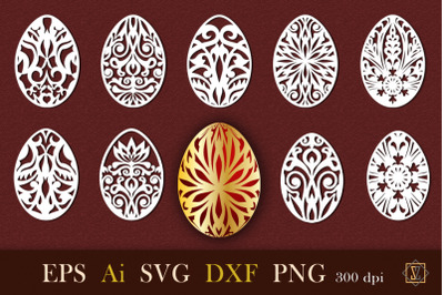 Eggs with openwork patterns. SVG for cutting and sublimation