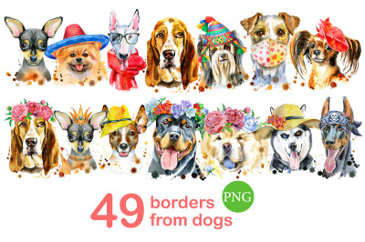 Watercolor borders from dogs