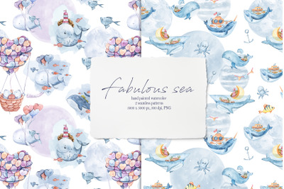 Nautical seamless patterns for kids textile, wallpaper