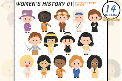 WOMEN&#039;S HISTORY clipart, Women in Current Events