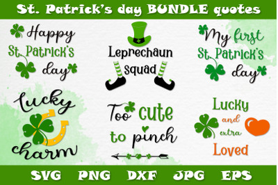 St. Patrick&#039;s bundle SVG PNG DXF cut files - tshirt and bodysuit quote