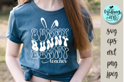 Bunny teacher svg, easter svg