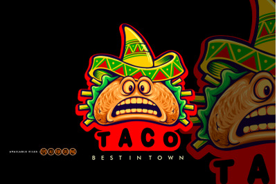 Funny tacos mexican logo mascot Illustrations