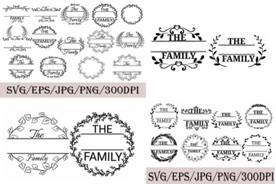 Family monogram frames , SVG, family clip art, 22 ornament