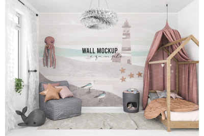 Wall mockup&2C; Wall paper mockup