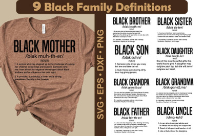 Black Family Definition SVG Bundle, African American afro
