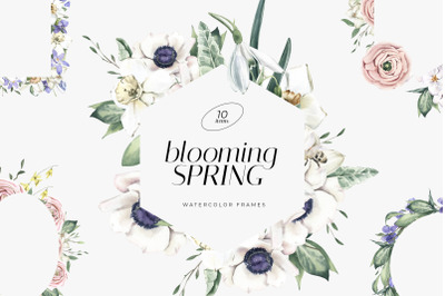 Blooming Spring Watercolor Frames