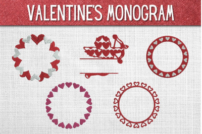 Valentines Monogram Embroidery Designs