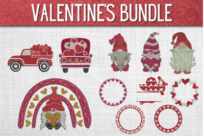 Valentines Day Embroidery Designs Bundle
