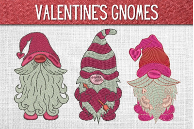Valentines Gnome Embroidery Designs