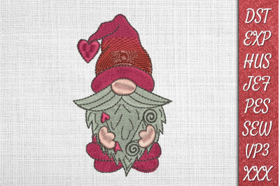 Valentines Gnome 1 Embroidery Designs