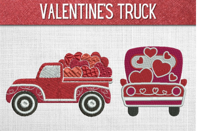 Valentines Day Truck Embroidery Designs