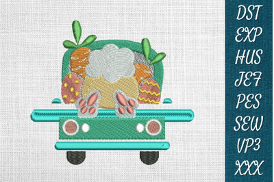 Easter Truck 1 Embroidery Designs