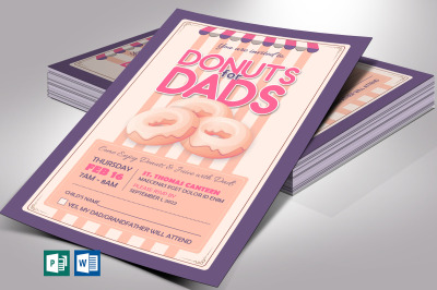 Donuts Dads Invitation Word