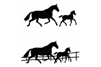 Horse Family SVG clipart