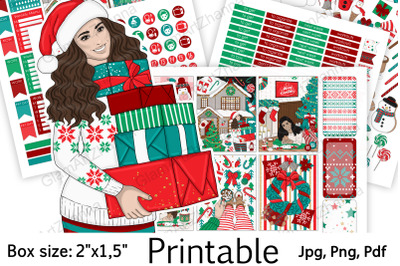 Christmas Printable Stickers 2&amp;quot;x1&2C;5&amp;quot;