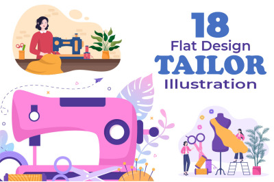 18 Tailor or Sewing Background Illustration