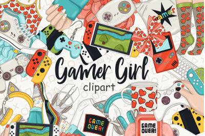 Gamer Girl Clipart