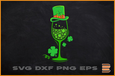 St Patricks Day Svg Wine Glasses