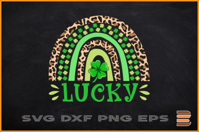 St Patricks Day Svg Rainbow Leopard