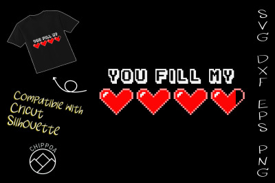 You Fill My Hearts Gaming Valentine